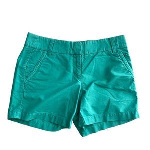 J. Crew Green Chino Flat Front Shorts